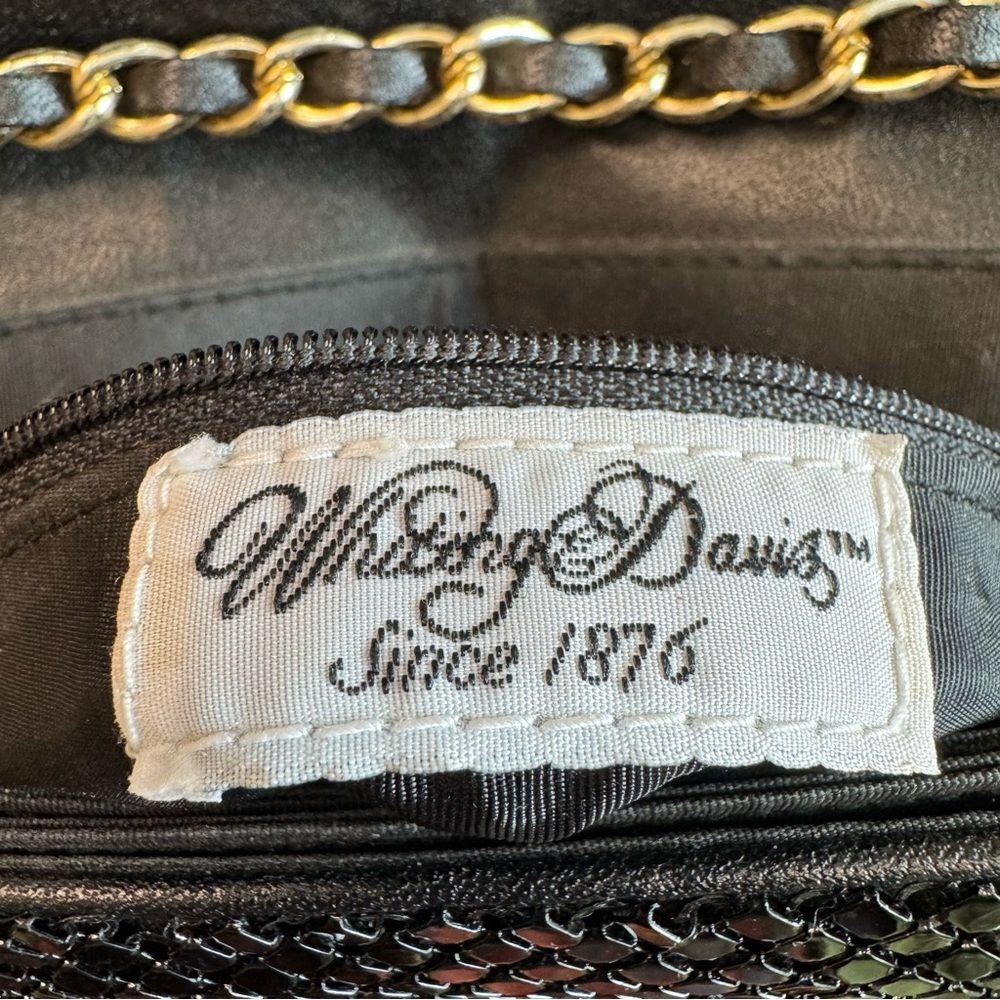 Whiting & Davis Black Mesh Women’s Crossbody Shoulder Bag With Chain Strap - Picture 11 of 16